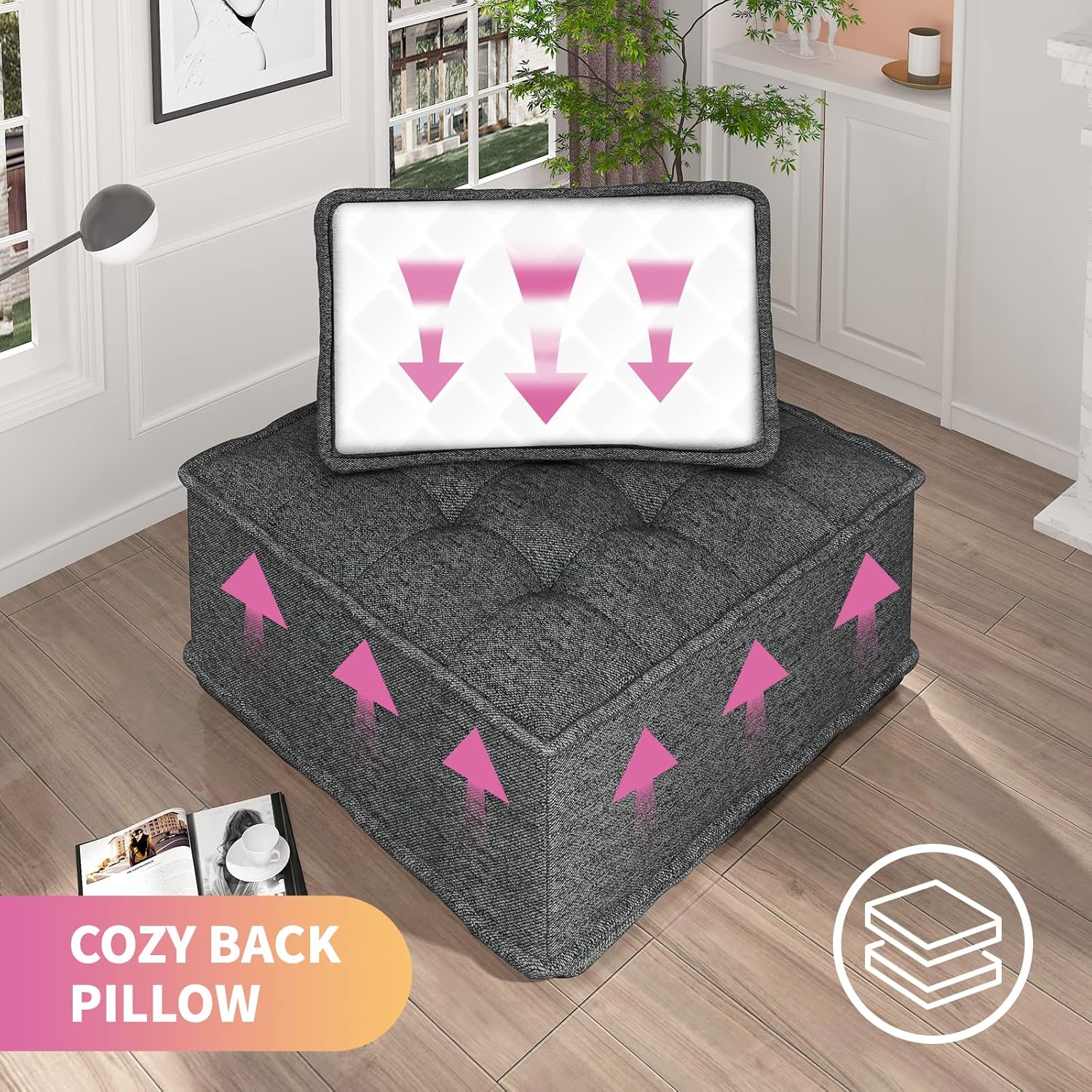 Mixoy Sofá modular seccional, sofá para sala de estar, oficina, apartamento, descanso, 1 unidad, combinación de bricolaje, sofá cama de gran tamaño,