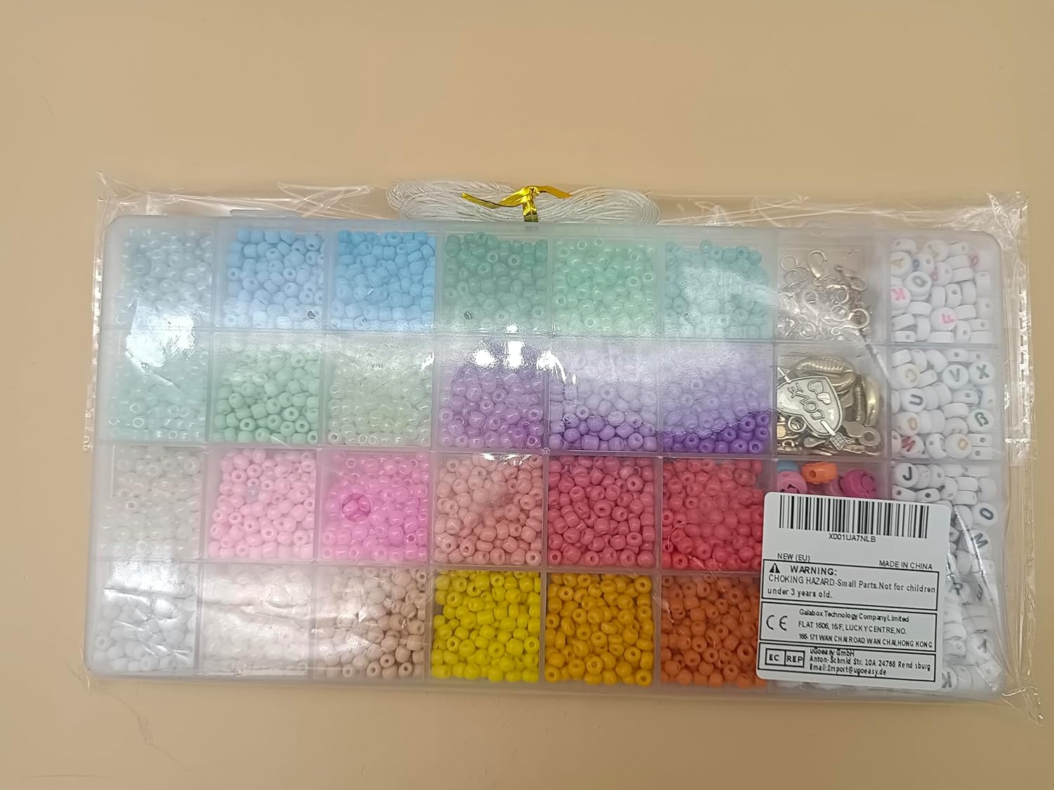 Funtopia Kit de 4000 cuentas de semillas de 0.157 pulgadas para hacer pulseras, cuentas de vidrio pequeñas de 24 colores para hacer joyas, kit de