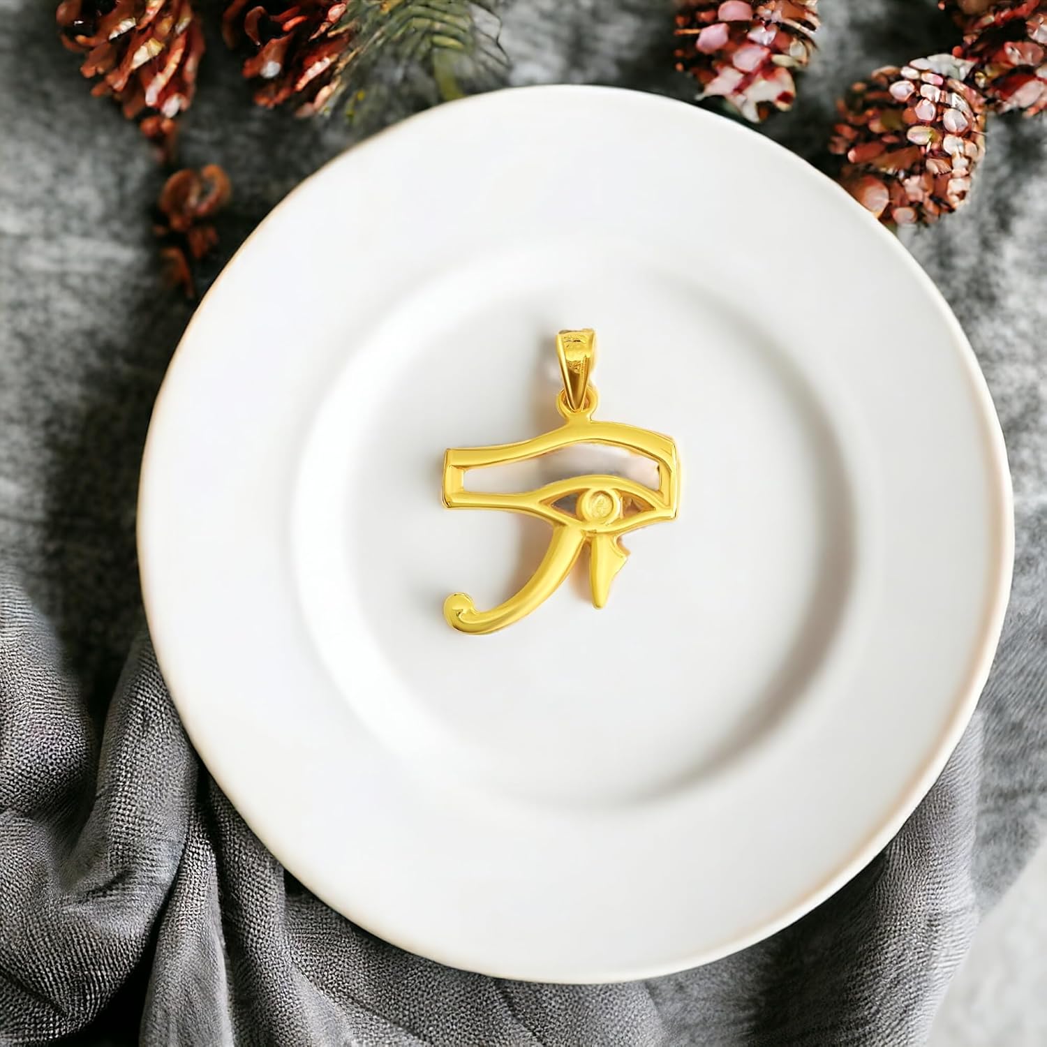 Egyptian Jewelry Brass Ancient Egyptian Amulet, God and Goddess Talsiman Pendant, Divine Minimalist Vintage Gold Pendant Necklace Gift for Men and