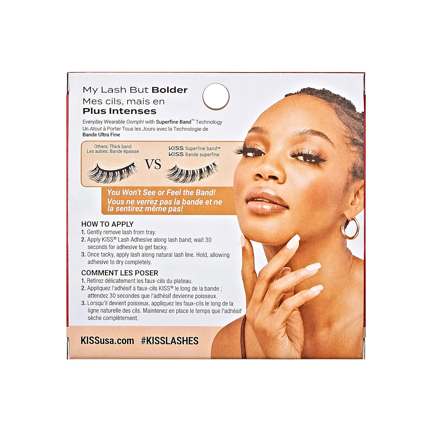 KISS My Lash But Bolder – Pestañas postizas de volumen 3D, delgadas, delgadas, negras, cómodas, voluminosas, de aspecto natural, visón sintético,