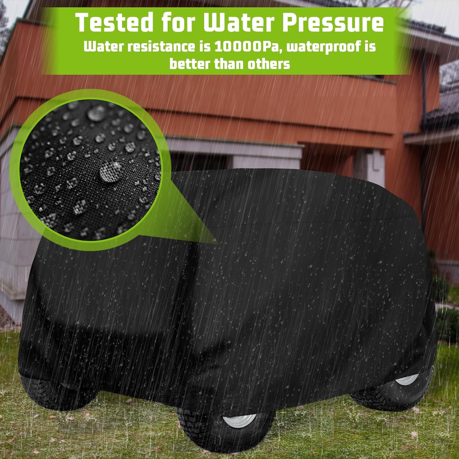 HCFGS Cubierta de cortacésped para montar, cubierta impermeable para tractor para cubiertas de hasta 54 pulgadas, poliéster Oxford 420D resistente,