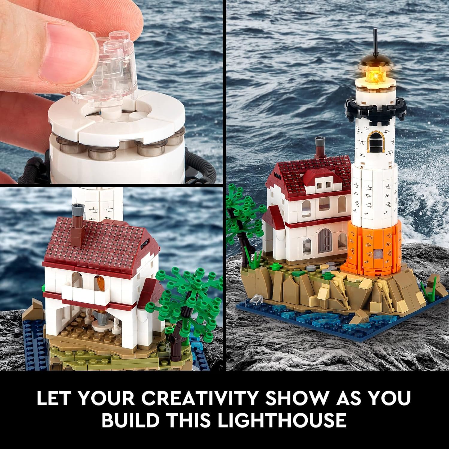 Ideas Lighthouse – Juego de construcción para adultos y niños, arquitectura STEM creativa con iluminación giratoria brillante, colección para niños