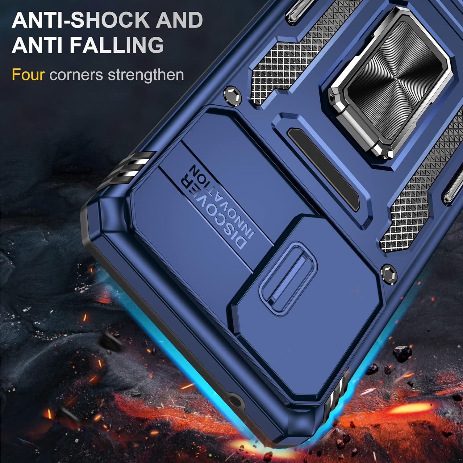 Asuwish Funda de teléfono para Samsung Galaxy A21S con protector de pantalla de vidrio templado y cubierta para cámara deslizante, soporte