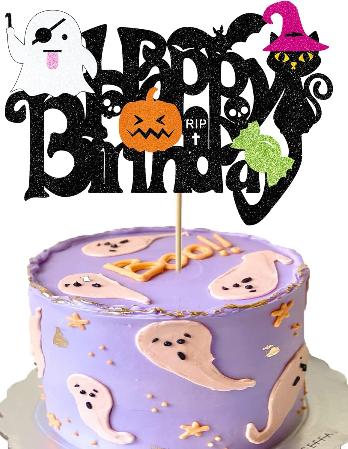 Finestore168 – Decoración para pastel de cumpleaños de Halloween, calabaza, fantasma, caramelo, decoración de Halloween, suministros de fiesta de