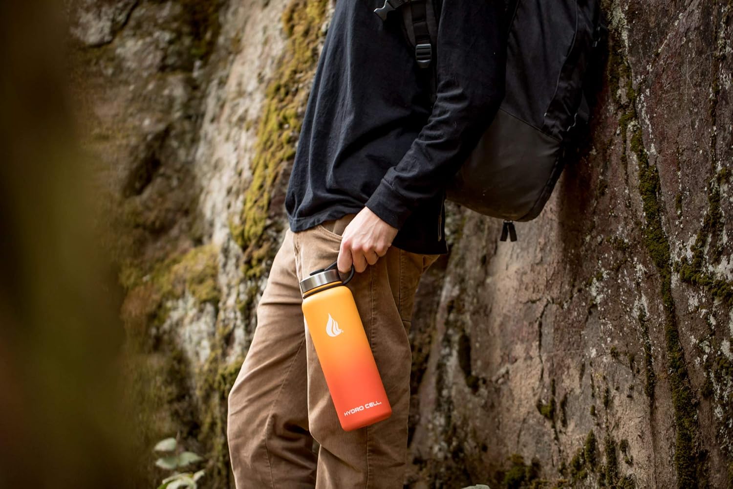 HYDRO CELL – Botella de agua con aislamiento térmico de acero inoxidable con pajilla, para bebidas frías y calientes, termo deportivo con tapón con