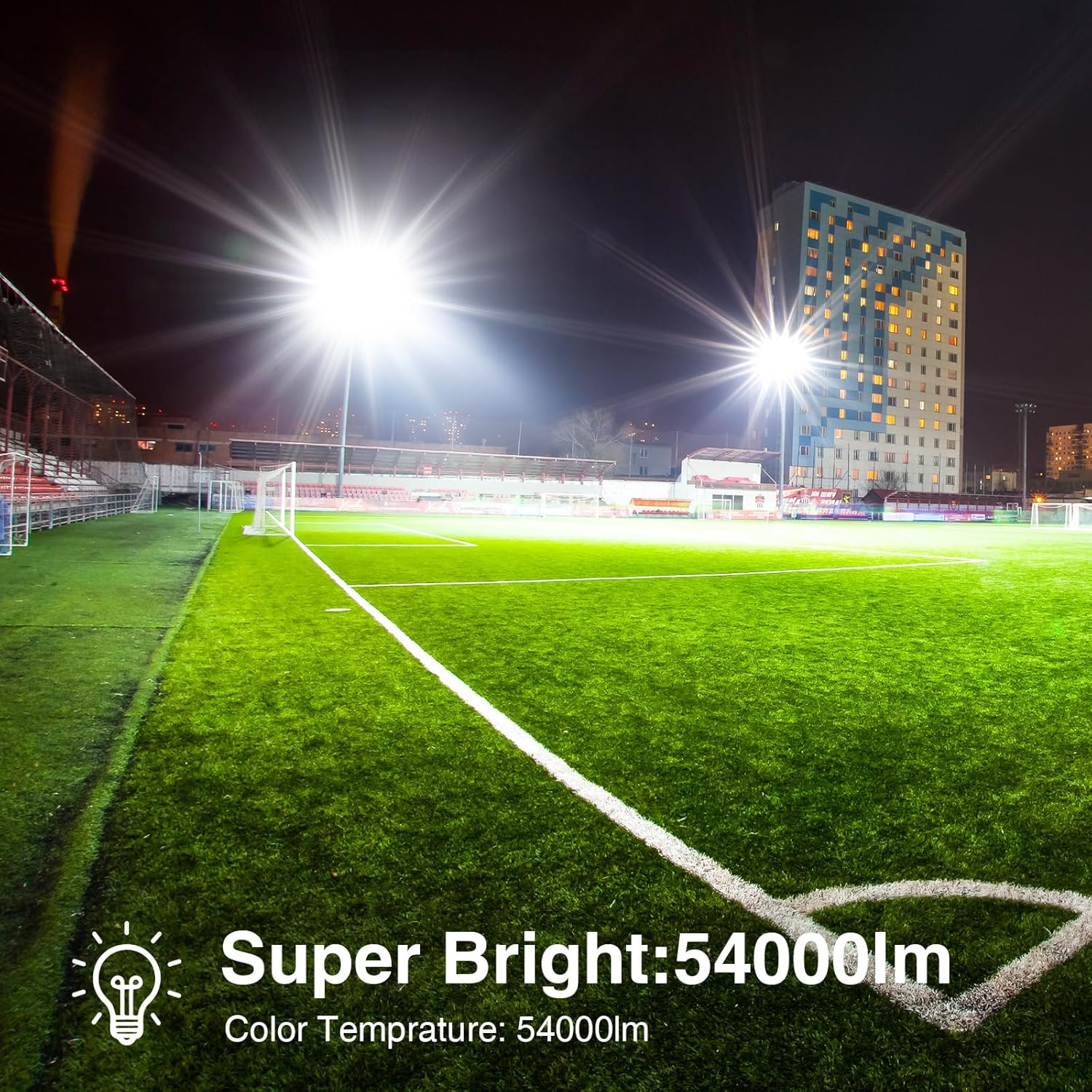 STASUN Reflector LED para exteriores, 600 W, 60000 lm, iluminación de área al aire libre, reflector exterior impermeable IP66, luz de seguridad