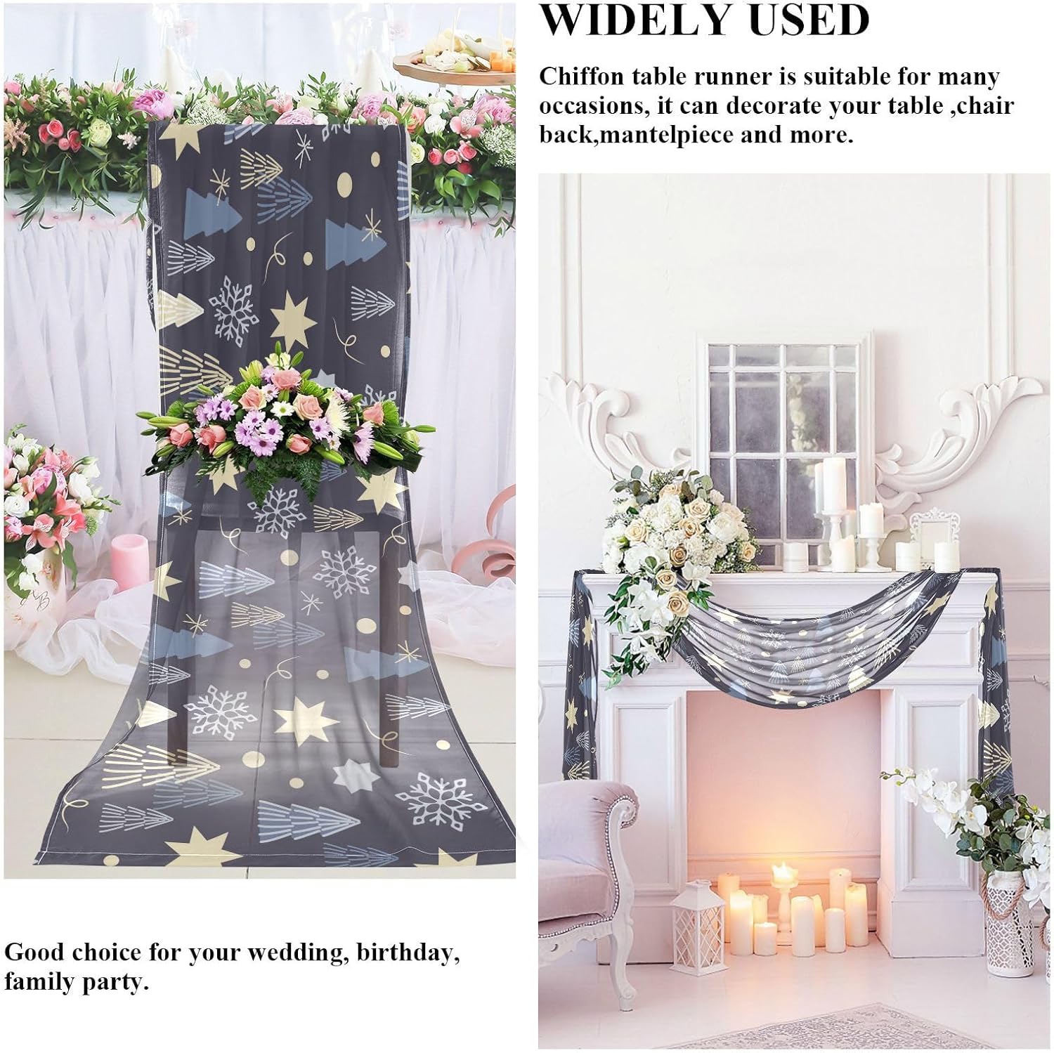 Winter Forests Christmas Table Runner Fall Table Runner for Dining Table Decor Christmas Table Runner 120 Inches Long