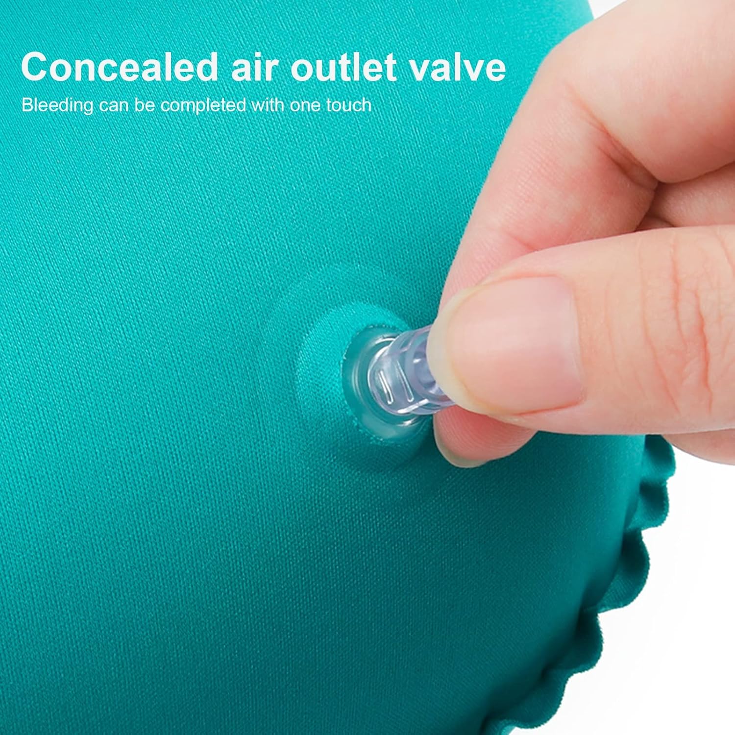 Almohadas inflables de viaje para aviones, almohada inflable impermeable para el cuello, almohadas de viaje ligeras en forma de U con broche para