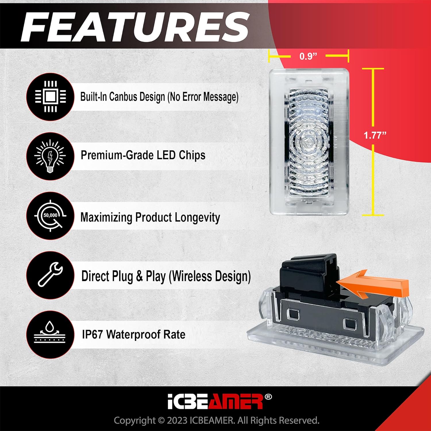 ICBEAMER Kit de luces LED interiores Tesla ultrabrillante, fácil de enchufar, con una herramienta de extracción de paneles. Se adapta al modelo 3,