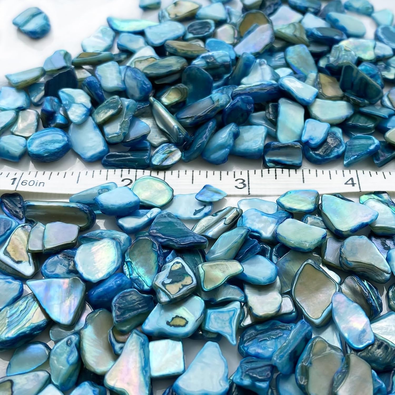 Chips de conchas trituradas naturales para manualidades, 4 libras de conchas de nácar azul claro, piezas para bricolaje, decoración del hogar (azul