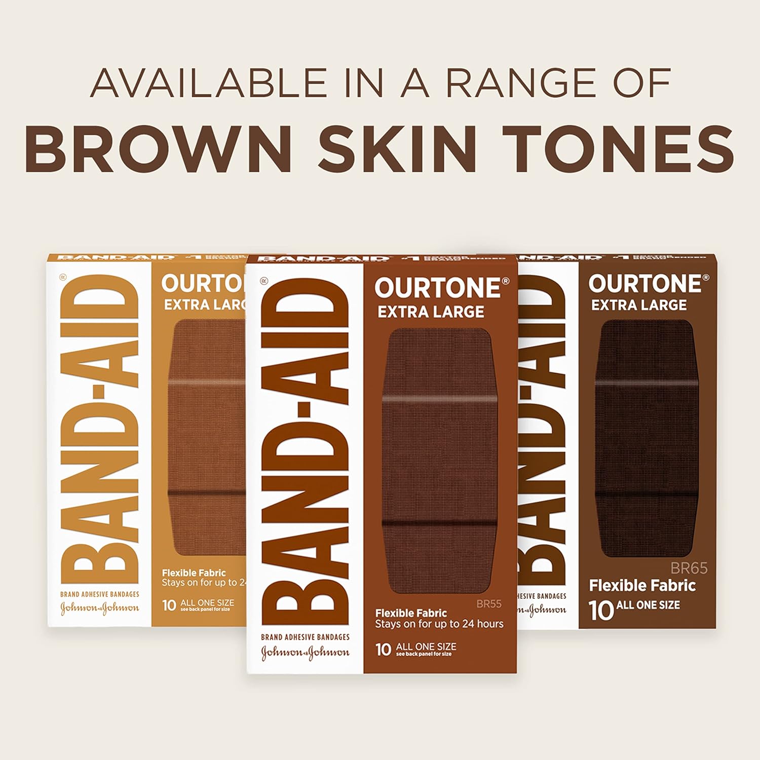 Band-Aid Brand Ourtone – Vendajes adhesivos, protección flexible y cuidado de pequeños cortes y rasguños, almohadilla acolchada para heridas