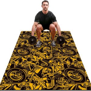 GXMMAT Alfombrilla de ejercicio de goma extra grande de 0.236 x 0.157 x 0.197 in, tapetes de entrenamiento ultra duraderos para suelos de gimnasio GXMMAT Alfombrilla de ejercicio de goma extra grande de 0.236 x 0.157 x 0.197 in, tapetes de entrenamiento ultra duraderos para suelos de gimnasio