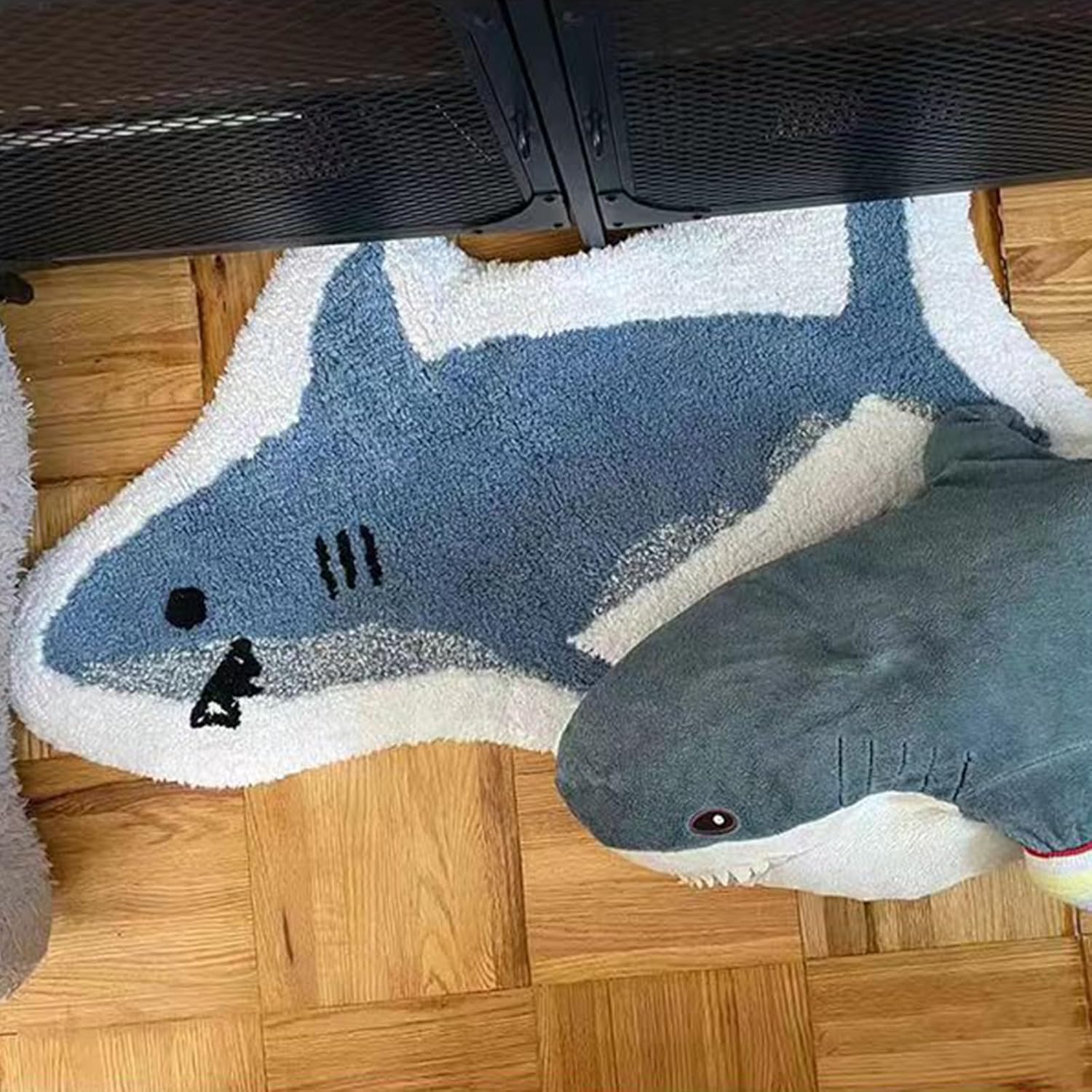 Alfombras de baño con forma de tiburón de dibujos animados, absorbentes, antideslizantes, cómodas y lavables, tapete de ducha para fregadero de