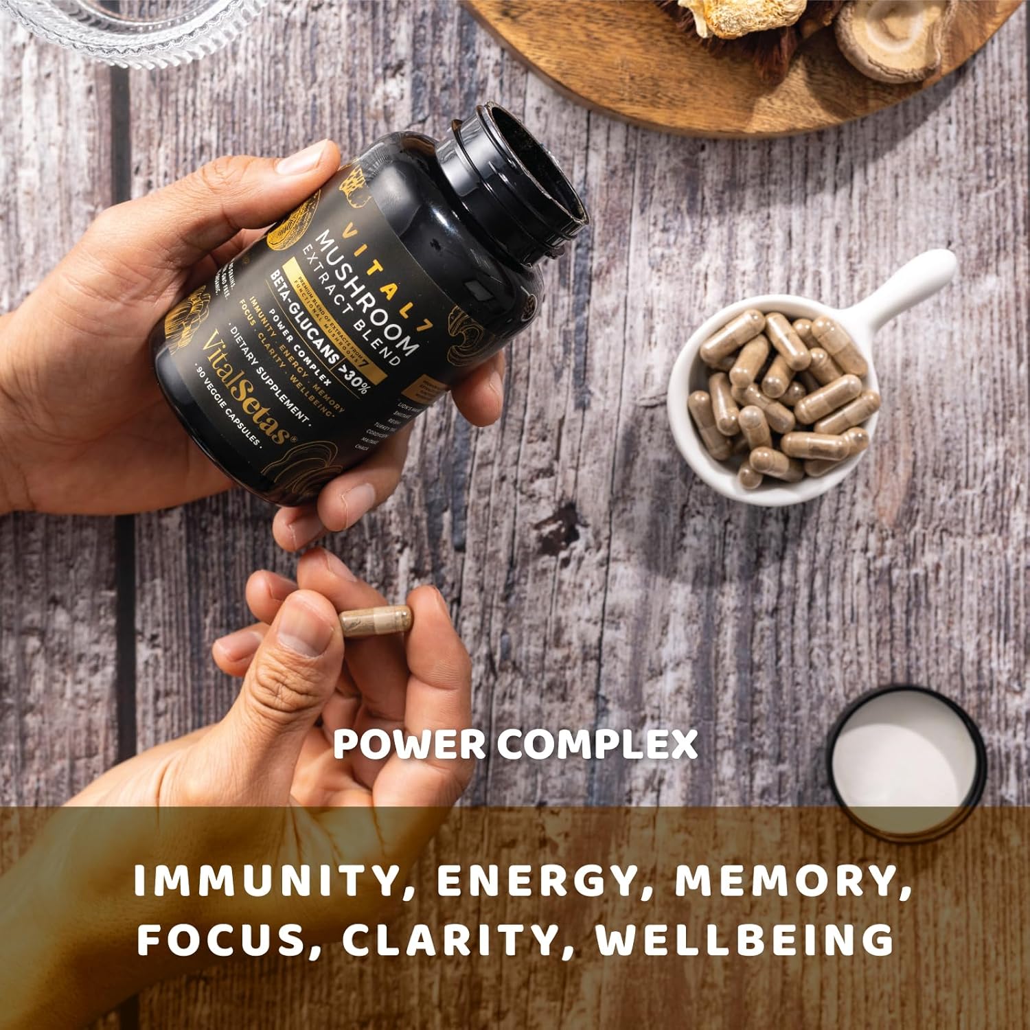 Vitality Bundle – Potente dúo de suplemento de hongos Neuro Vital y Vital7 – para función cognitiva, apoyo inmunológico, memoria, enfoque y