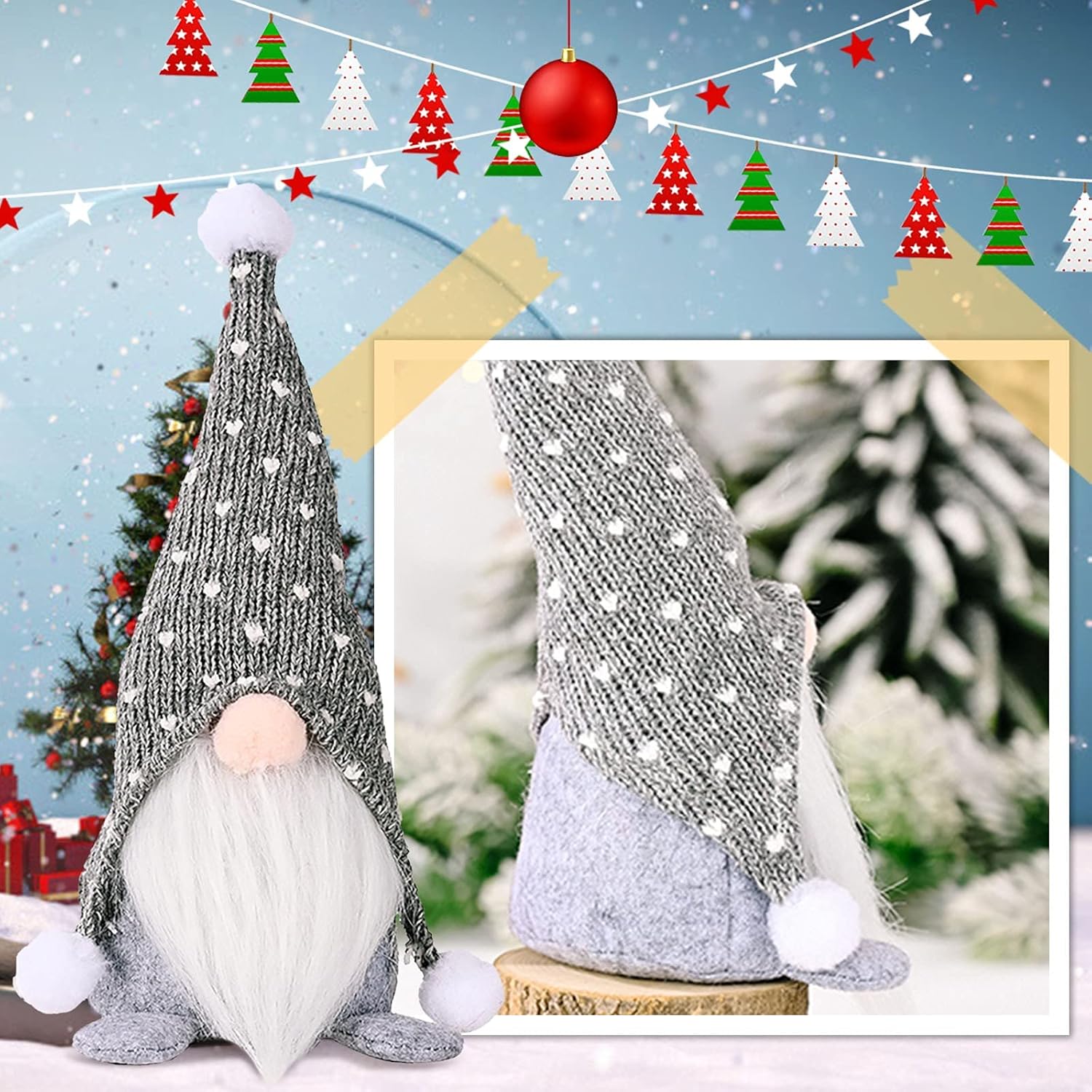 Gnomos de peluche de Navidad, decoración de felpa enana sin rostro, muñeca de peluche hecha a mano, gnomo de peluche enano, gnomo de Navidad, Papá