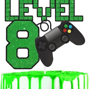 Decoración para pastel de nivel 8 de videojuegos  Decoración perfecta para fiesta de cumpleaños o fiesta temática de videojuegos para adolescentes Decoración para pastel de nivel 8 de videojuegos  Decoración perfecta para fiesta de cumpleaños o fiesta temática de videojuegos para adolescentes