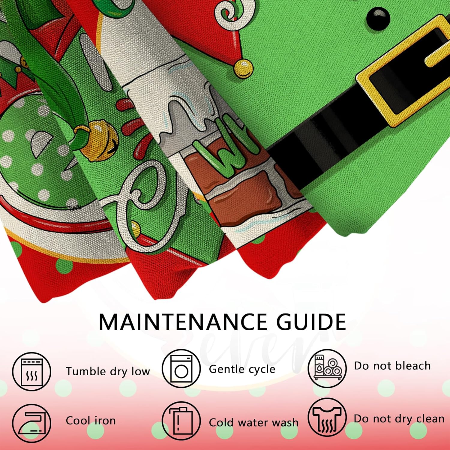 Fundas de almohada decorativas de escuadrón de elfos navideños, diseño de lunares y chimenea de Navidad, decoración del hogar, funda de cojín de