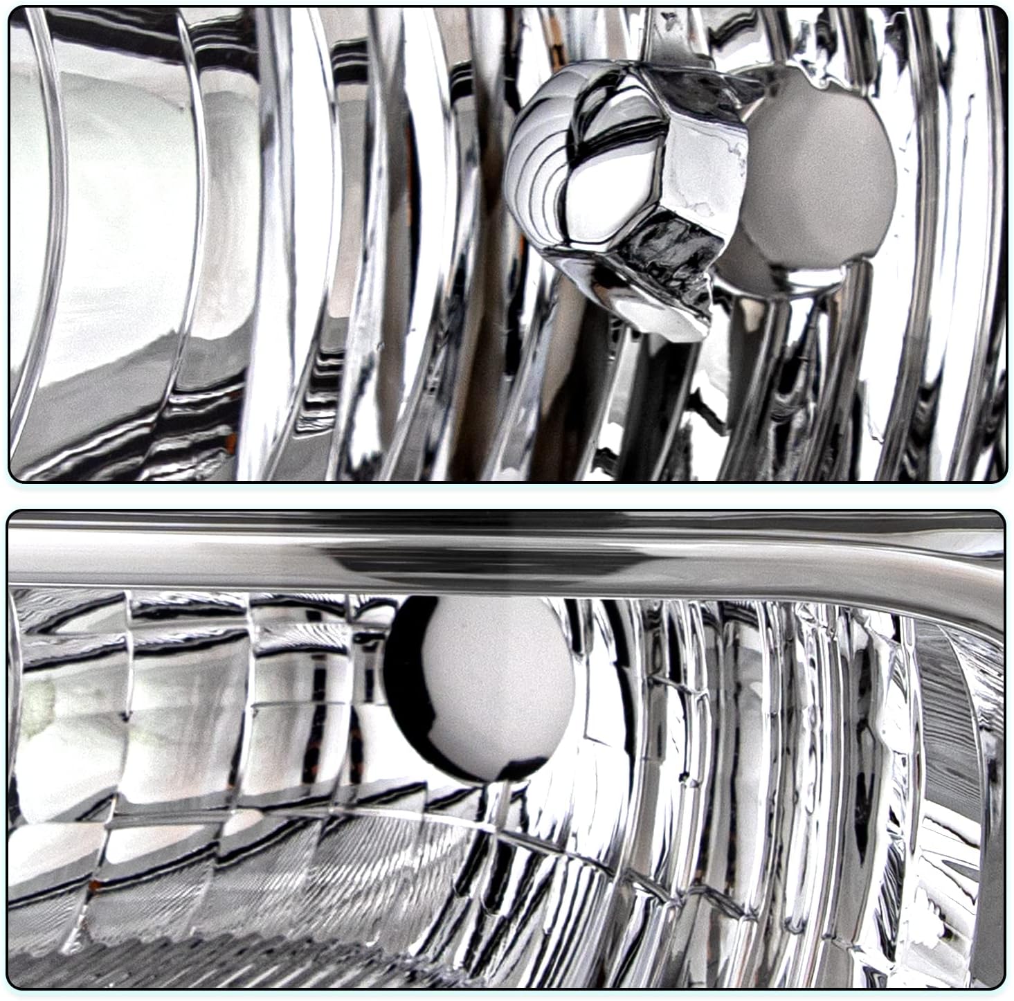 Juego de montaje de faros delanteros para Ford F250 F350 F450 F550 Super Duty 2005 Ford Excursion Driver Passenger Side 2005, carcasa cromada con