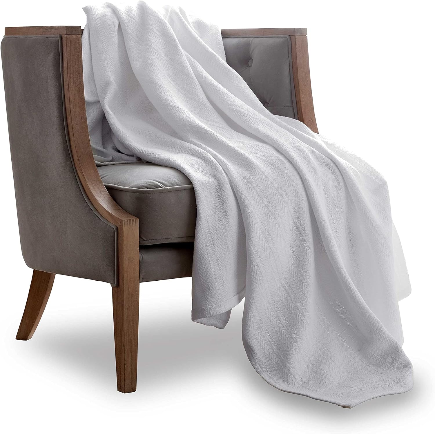 Vellux Manta térmica 100% algodón suave, transpirable, acogedora y ligera de 10.24 ozm, para todas las estaciones, perfecta para usar en capas,