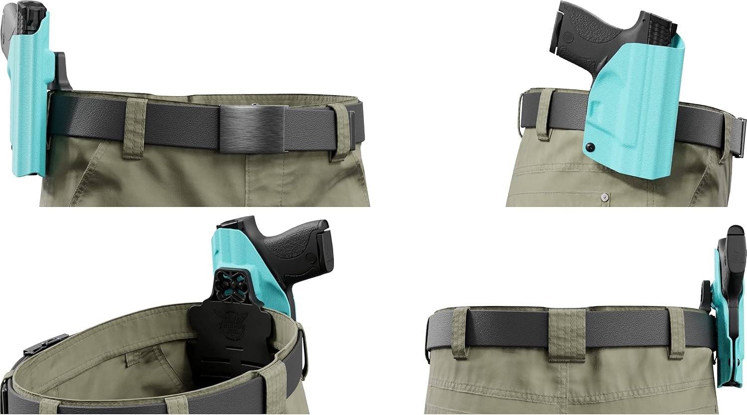 We The People Holsters – Aqua – Cinturón exterior abierto – Funda OWB Kydex – Paseoinclinaciónretención ajustable