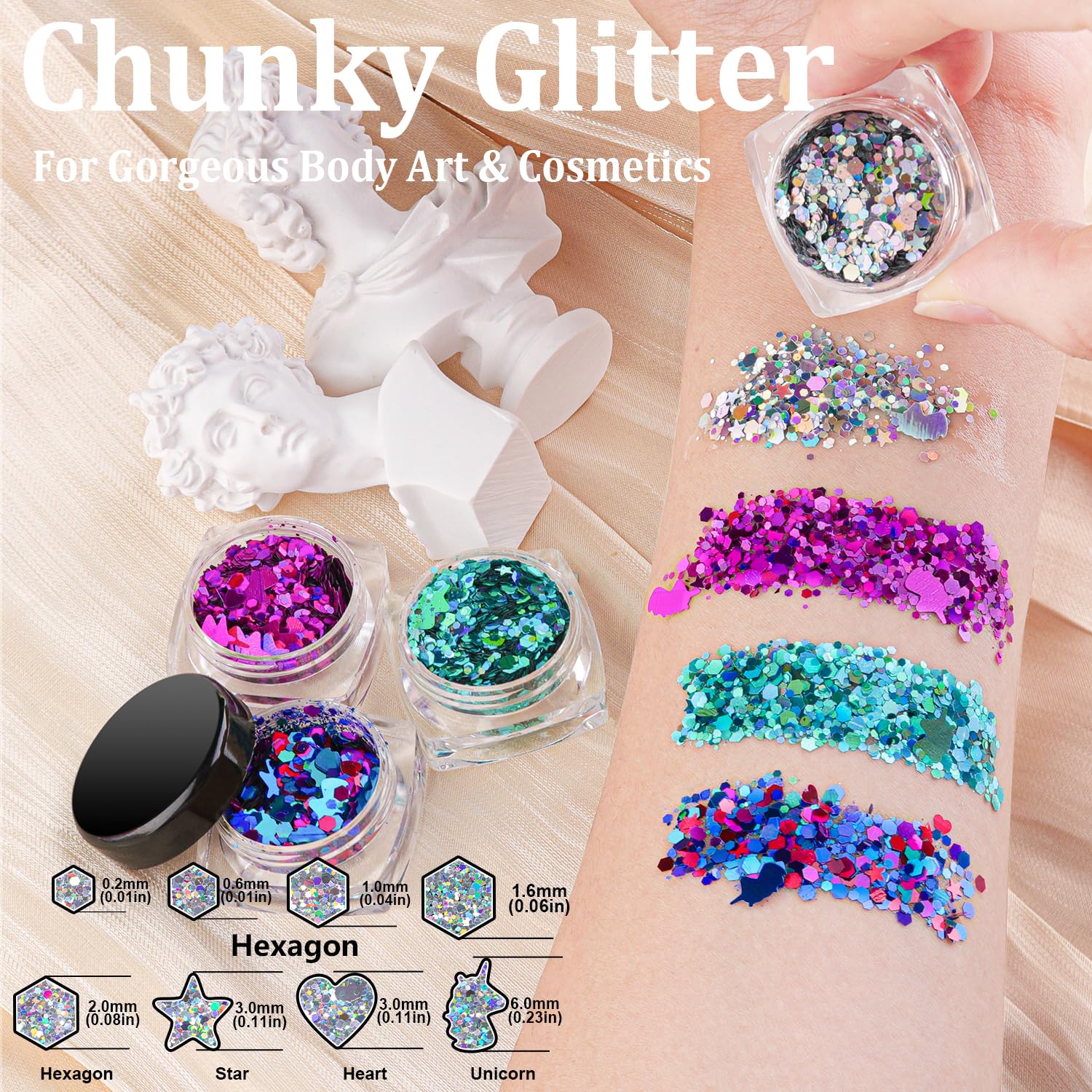 5320 gemas faciales para maquillaje con pegamento, cuentas coloridas y gemas redondas de cristal AB y transparentes, perlas planas blancas y beige y