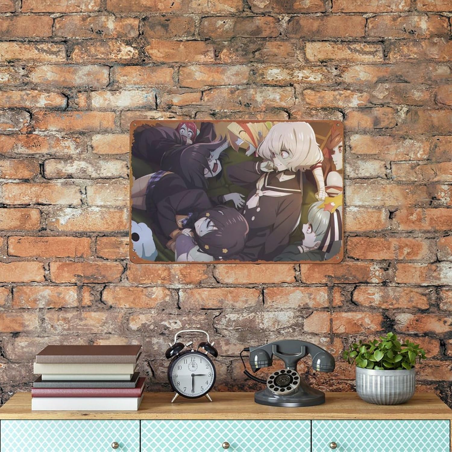 Junko Konno Tae Yamada Zombie Land Saga Romero Lily Hoshikawa Ai Mizuno Saki Nikaidou Sakura Minamoto Yuugiri – Cartel de metal vintage para pared,