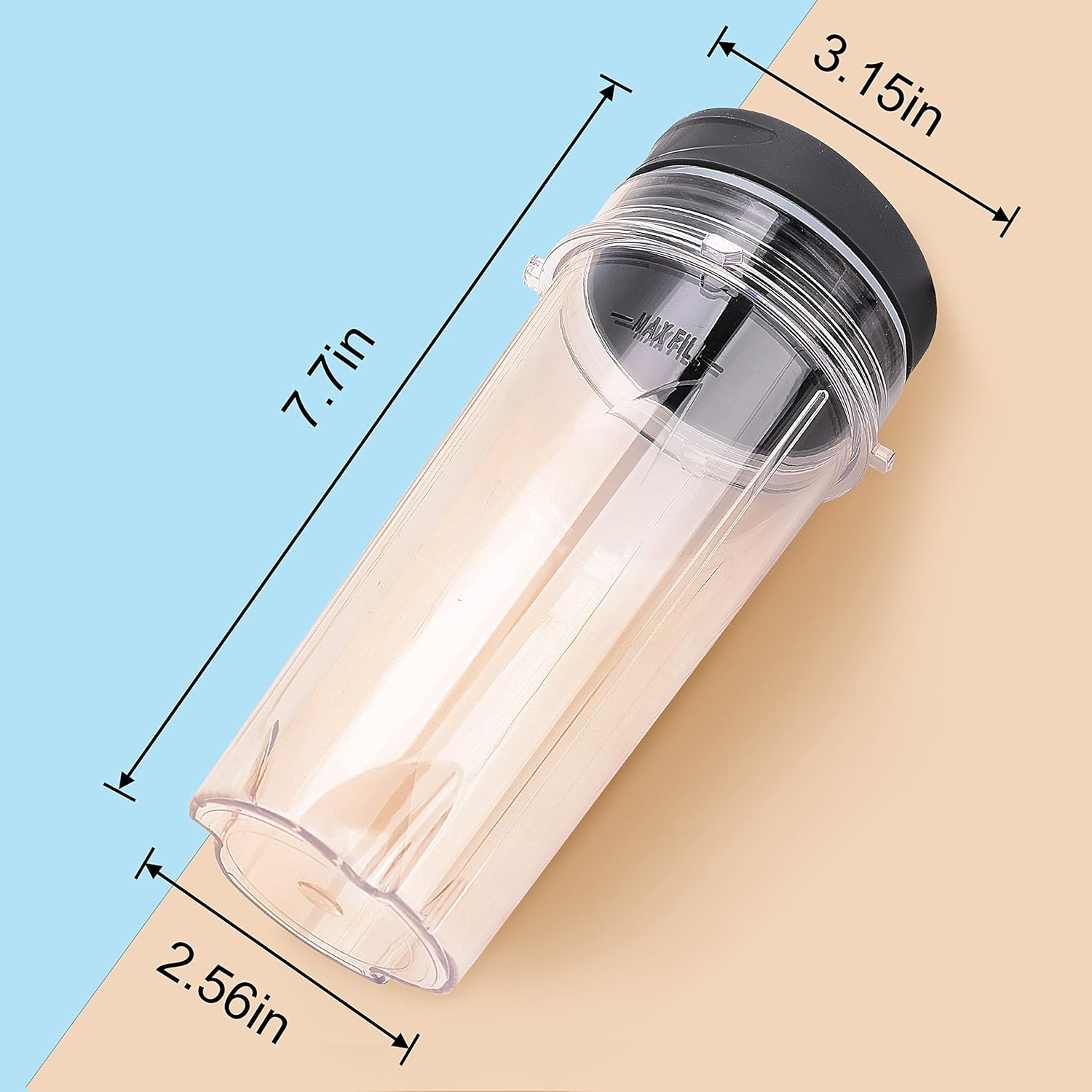 Piezas de repuesto de taza de licuadora y cuchilla de 16 oz de una sola porción compatibles con licuadora profesional Ninja BL770 BL771 BL772 BL740