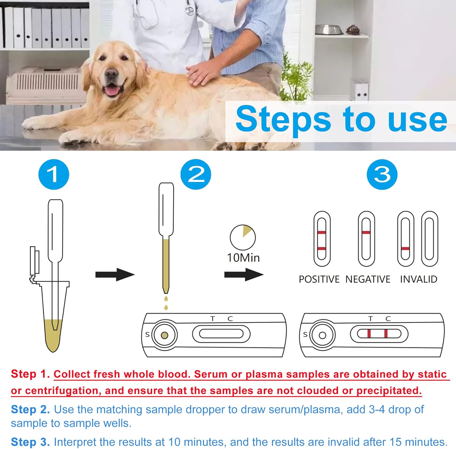 MONGGO Q Kit de prueba de embarazo para perros, 10 piezas, prueba rápida de embarazo para perros, suministros de tiras de prueba para embarazadas