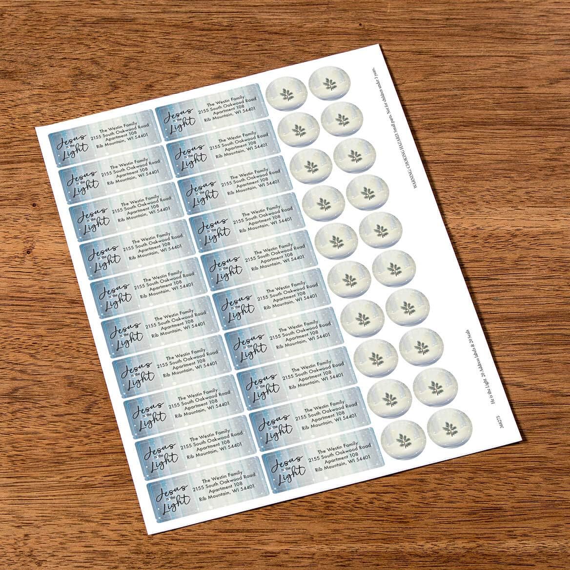 Personalizado Él es la luz Etiquetas y sellos 20