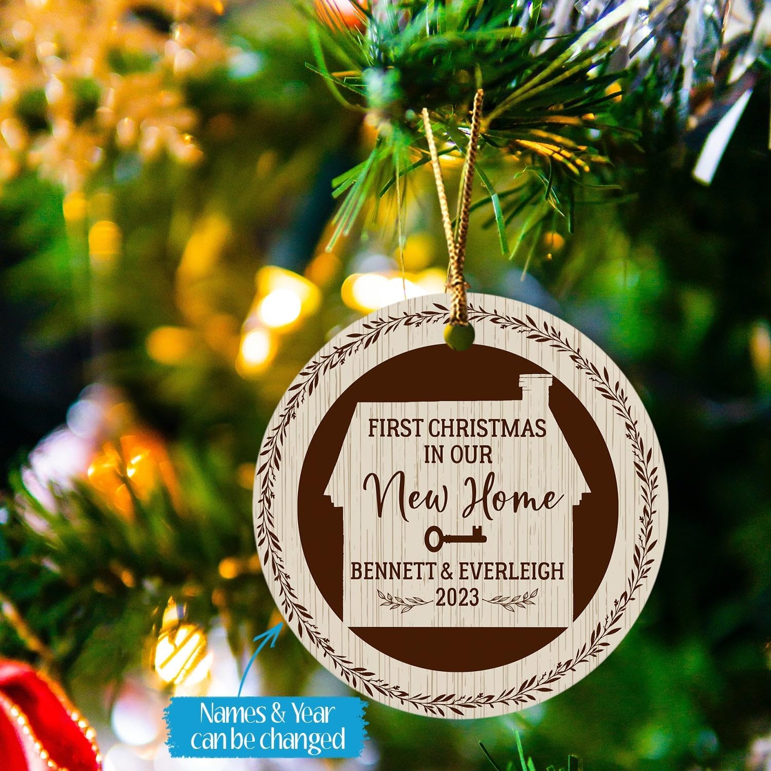 Adorno de nuestra primera Navidad en nuestro nuevo hogar, 1 Navidad personalizada en nuestro nuevo recuerdo del hogar 2024, recuerdo de inauguración