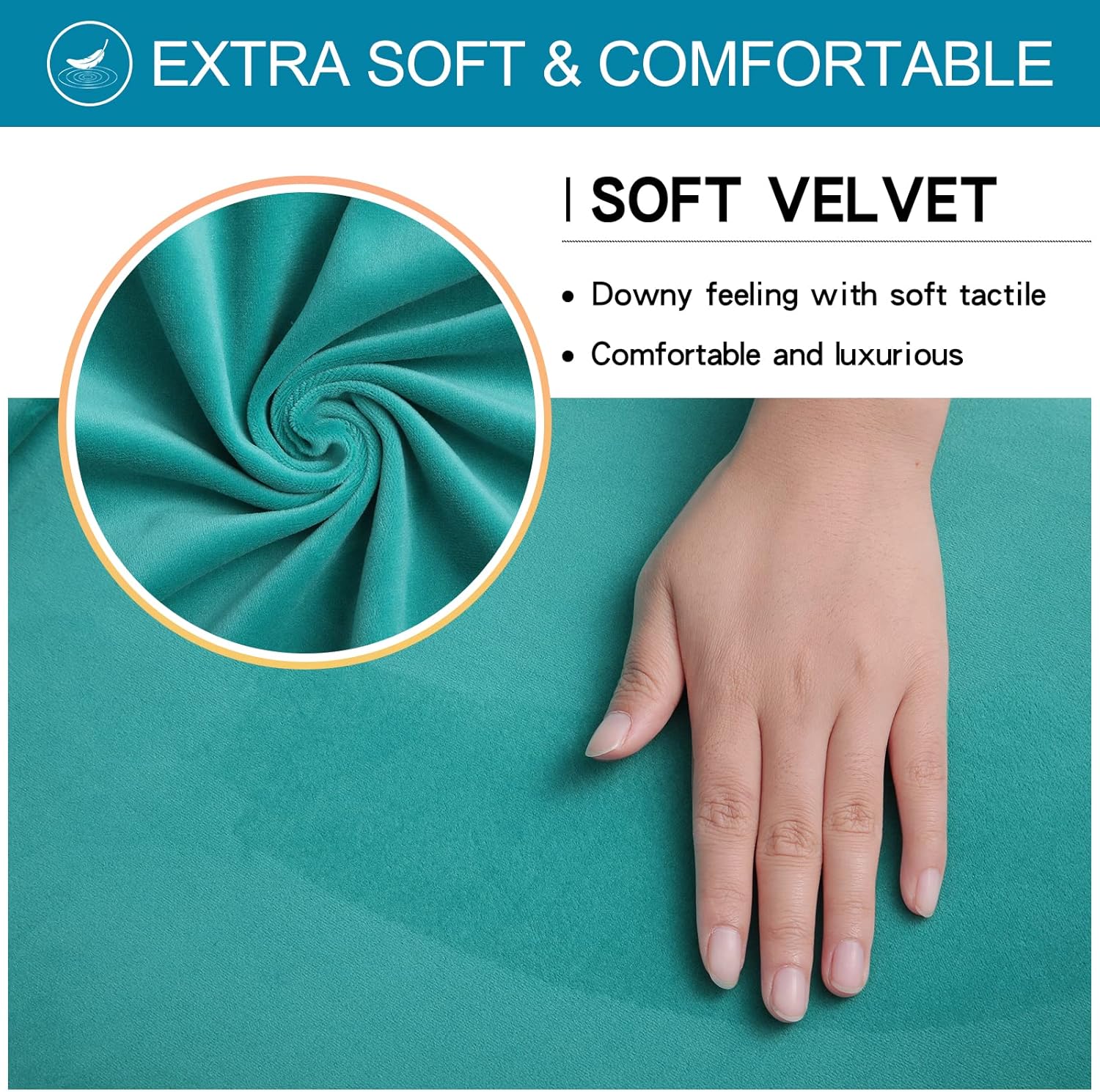 smiry – Fundas para sillas de comedor de terciopelo elástico y suave, extraíbles, Terciopelo, Verde (Peacock Green)