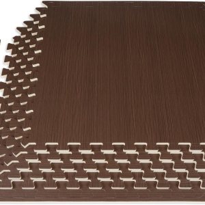 ProsourceFit Tapete de rompecabezas de grano de madera de 12 pulgadas, 6 azulejos de espuma EVA entrelazados (24 pies cuadrados) para equipos de ProsourceFit Tapete de rompecabezas de grano de madera de 12 pulgadas, 6 azulejos de espuma EVA entrelazados (24 pies cuadrados) para equipos de