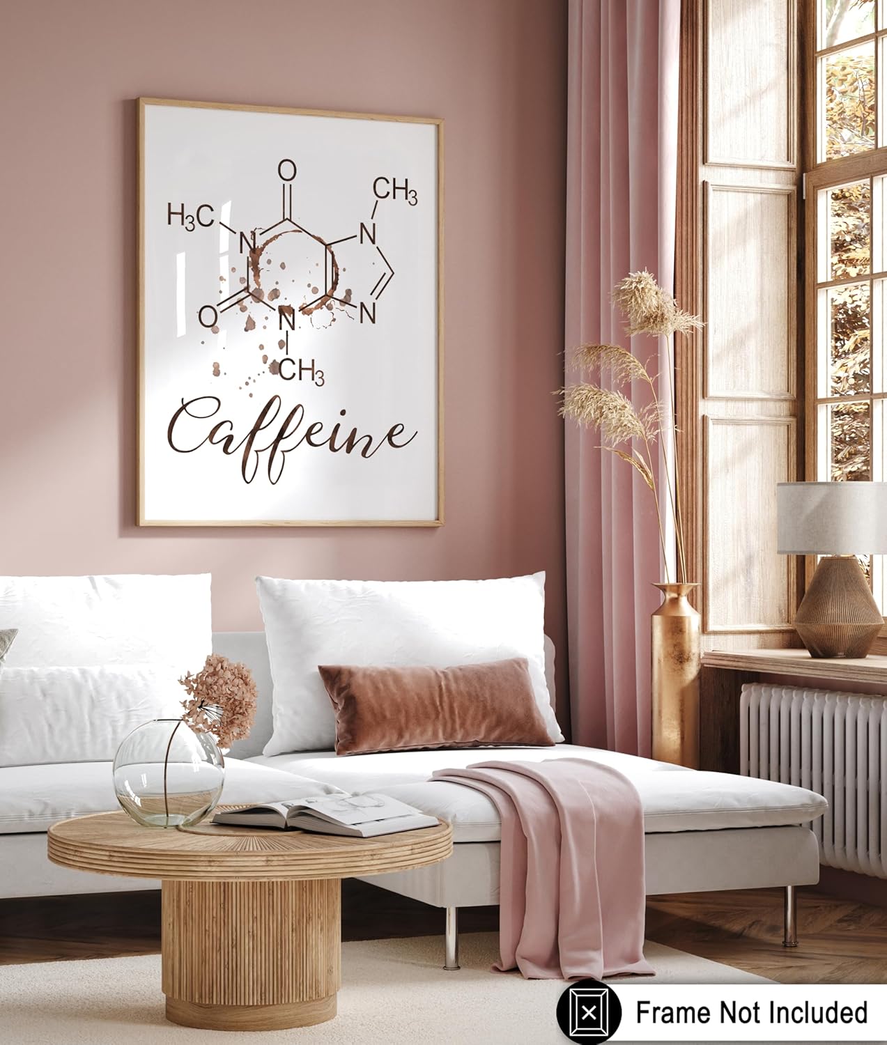 Poster Master Póster de cafeína, impresión de café, arte de moléculas de cafeína, regalo para hombres, mujeres, amantes del café y baristas,