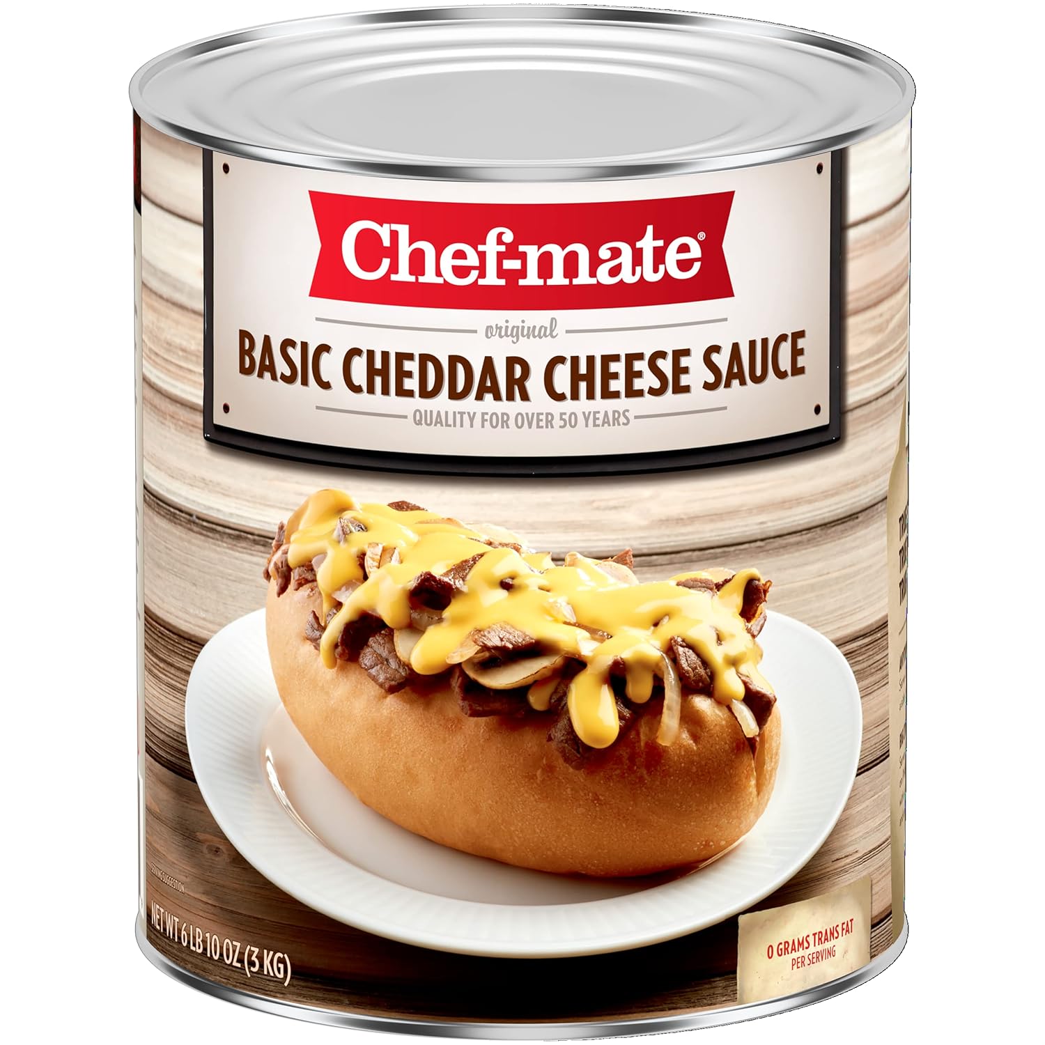 Chef-mate Salsa básica de queso cheddar, comida enlatada para macarrones con queso, 6 libras 10 onzas (#10 latas a granel) (paquete de 2)