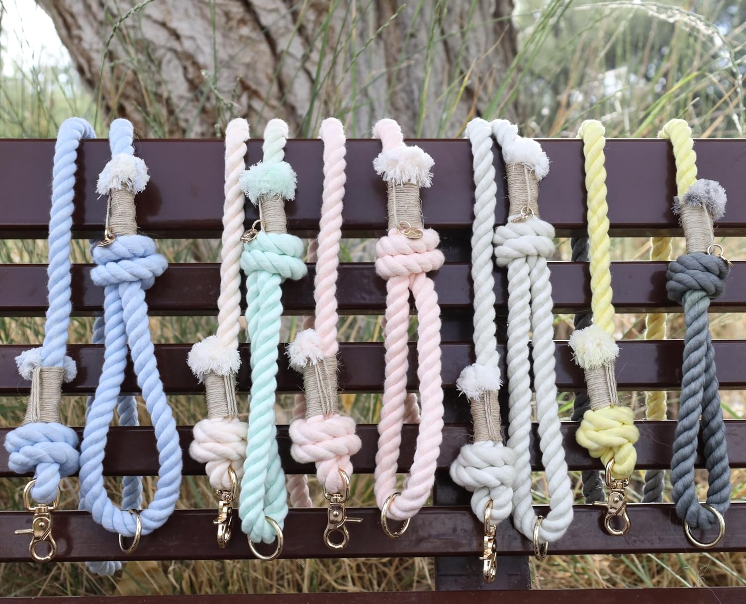 Correa de cuerda de algodón orgánico de alta calidad para perros medianos y grandes, elegante trenzada y duradera, perfecta para razas