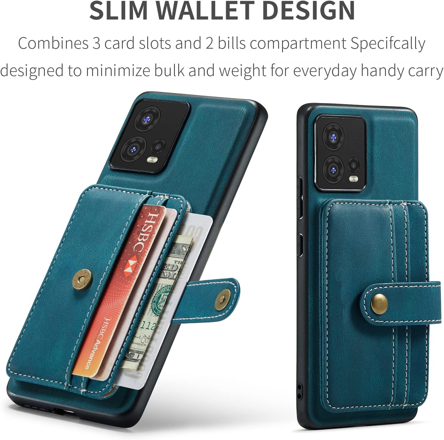 Asuwish Funda para teléfono Motorola Edge 30 Fusion 2022 con protector de pantalla de vidrio templado y tarjetero RFID de cuero, accesorios para