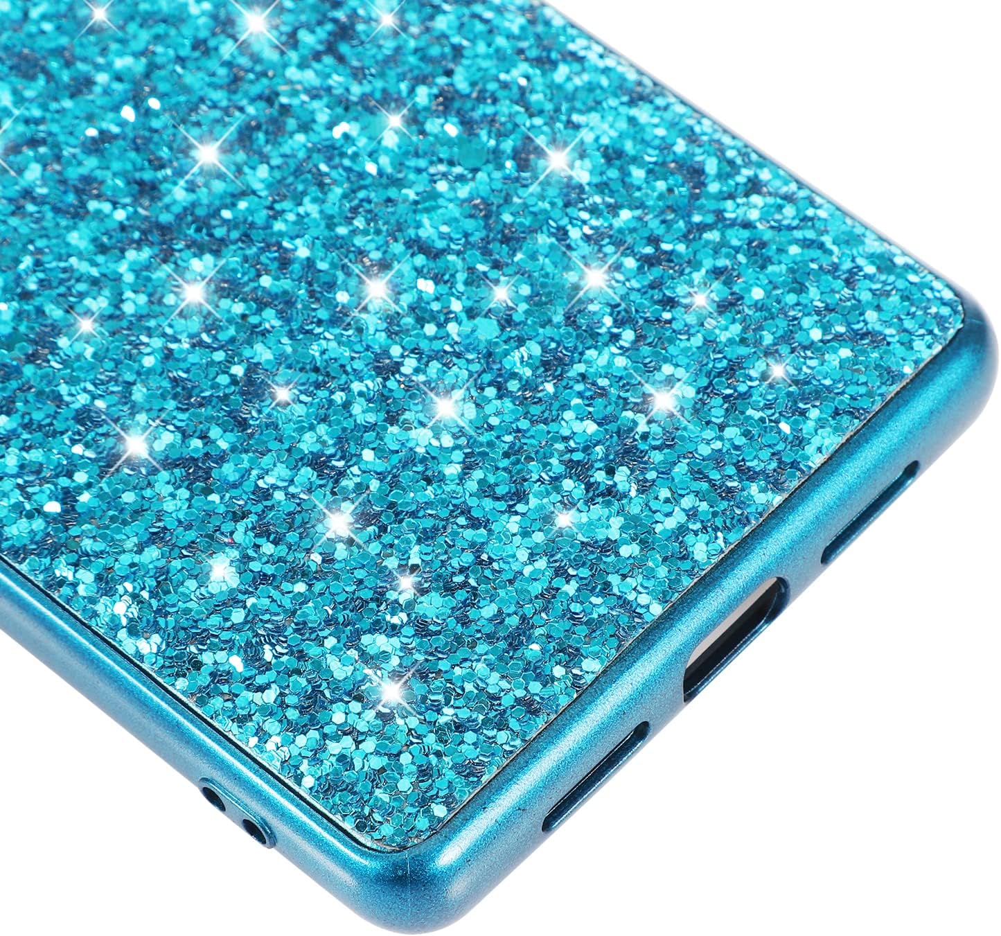 Ranyi Funda para Google Pixel 6a, funda para teléfono Google Pixel 6a, brillante brillante con diamantes de imitación con parachoques galvanizado