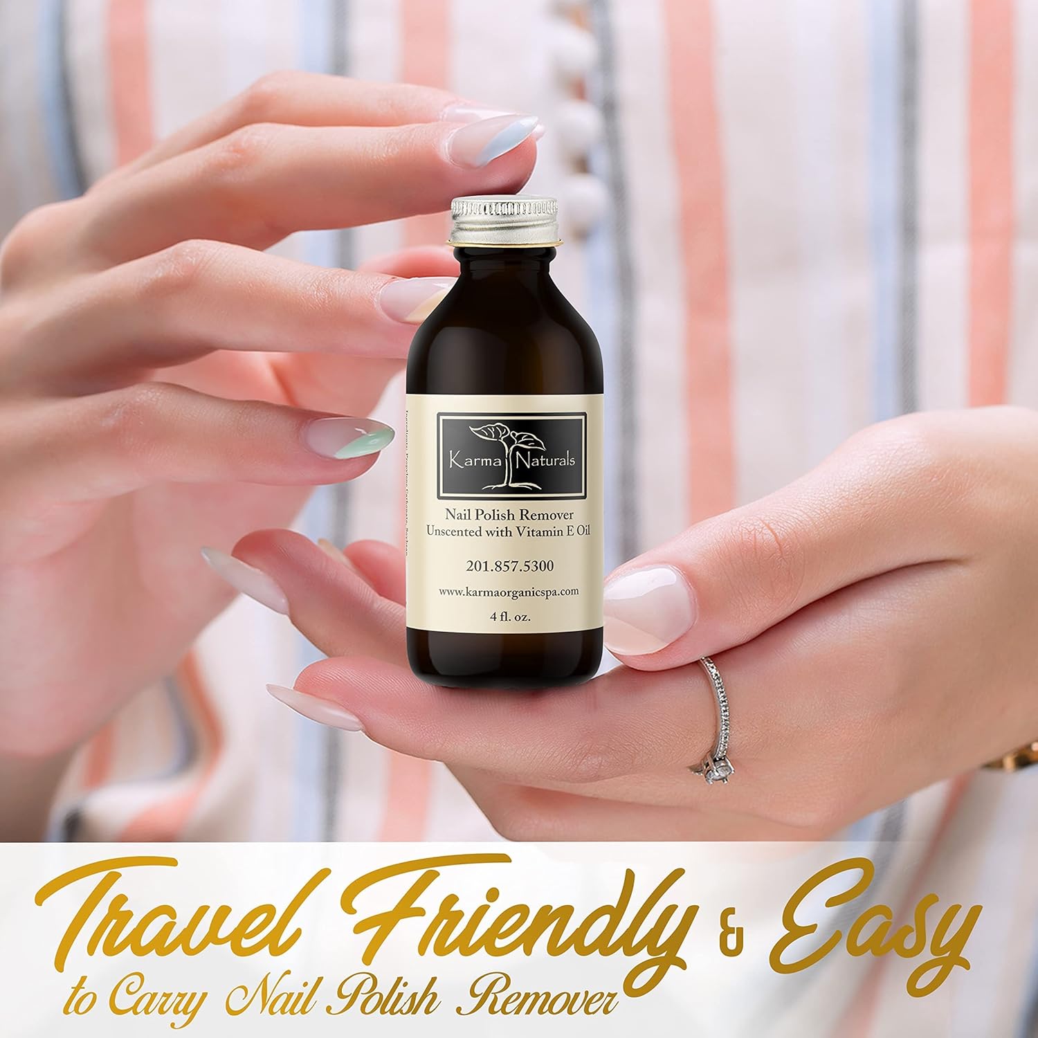 Karma Organic Paquete de removedor de esmalte de uñas, removedor de esmalte de uñas con aceite de árbol de té (4 onzas líquidas), removedor de