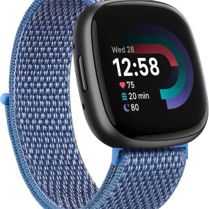 Vancle Bandas de nailon para Fitbit Versa 4, Fitbit Sense 2, Fitbit Versa 3, bandas Fitbit Sense, correas de repuesto ajustables suaves y Vancle Bandas de nailon para Fitbit Versa 4, Fitbit Sense 2, Fitbit Versa 3, bandas Fitbit Sense, correas de repuesto ajustables suaves y