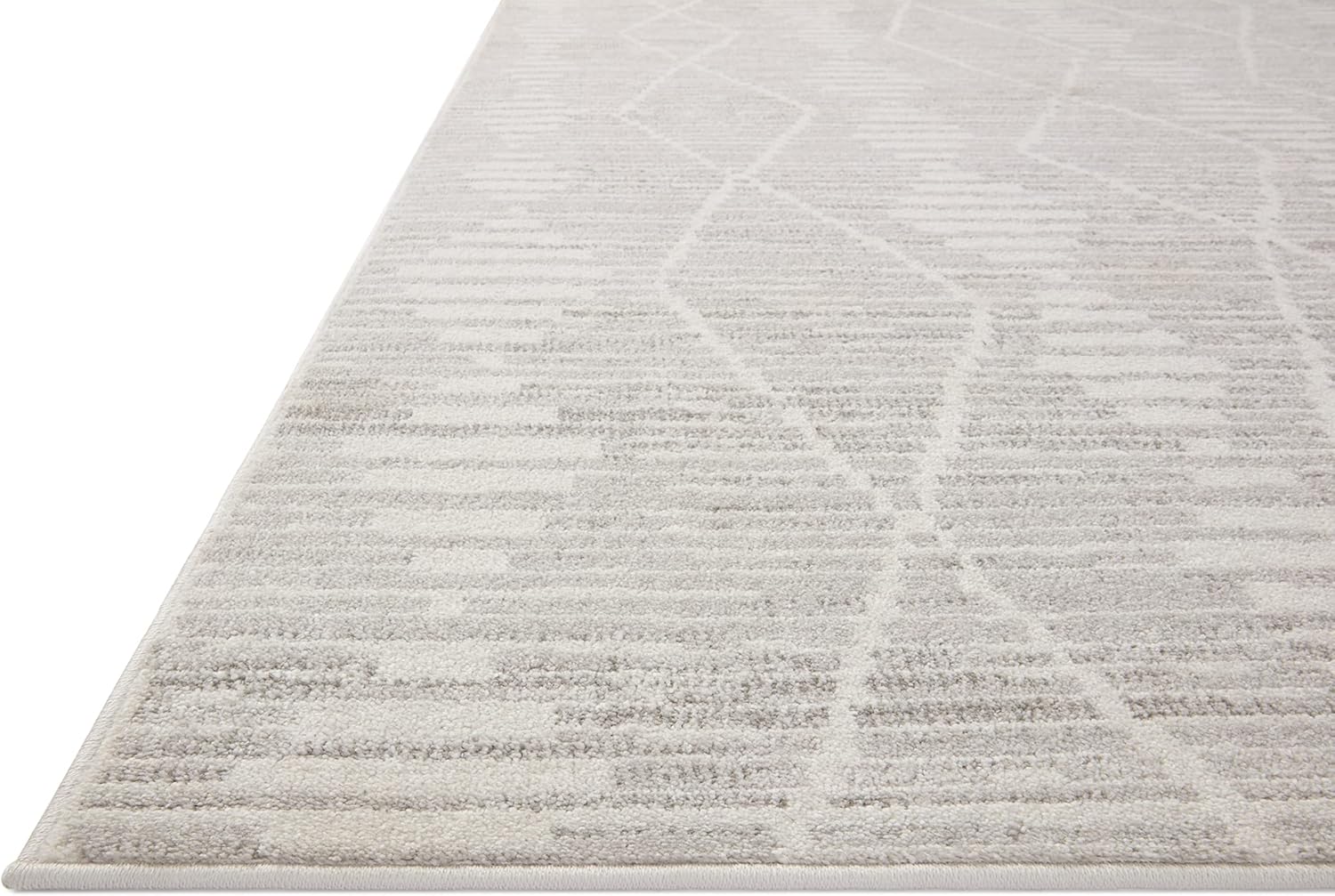 Loloi II Kamala Collection KAM-02 – Alfombra de muestra de 18 x 18 pulgadas, color marfilplateado