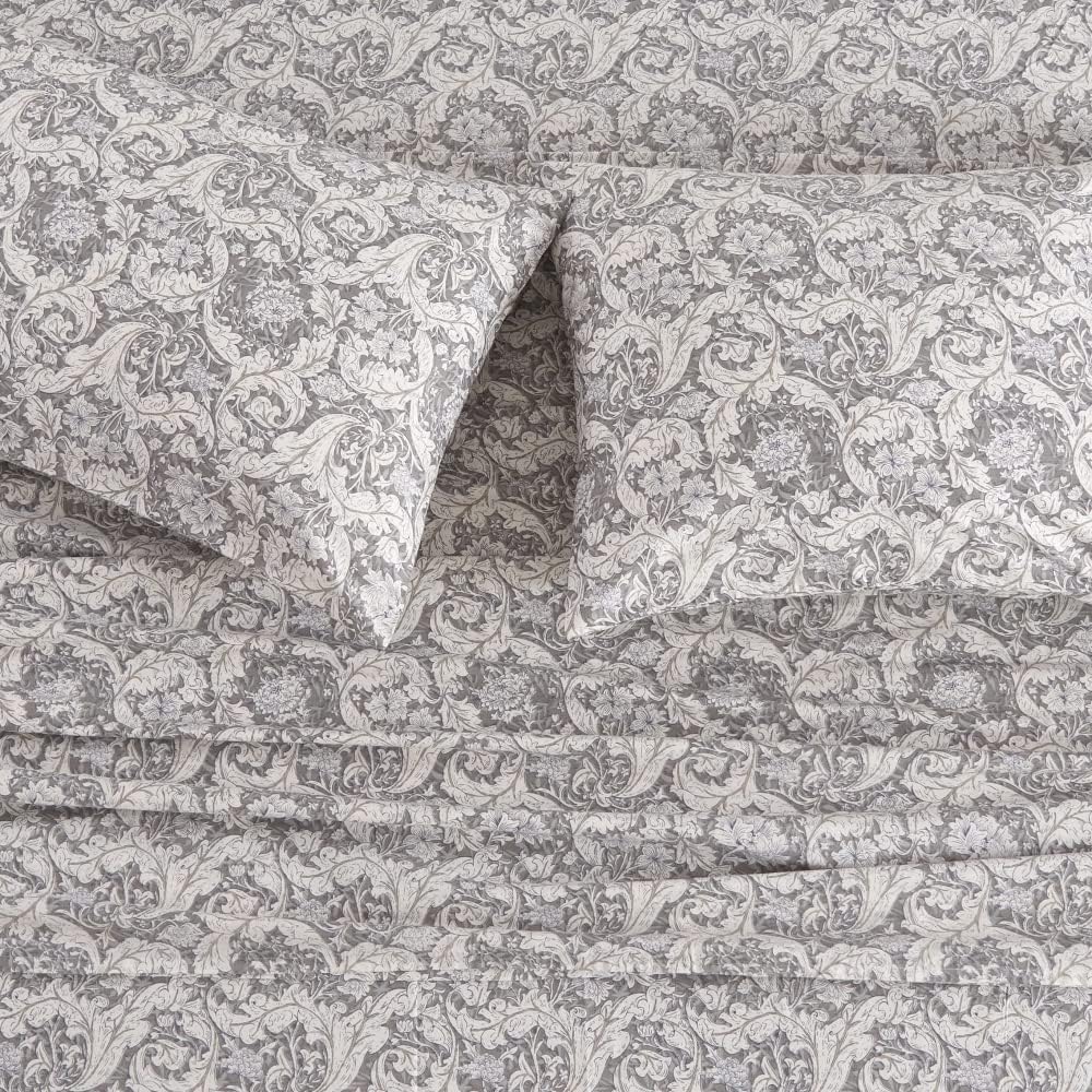 Juego de sábanas de 100 % algodón estampado tamaño individual, colchón de hasta 14 pulgadas de profundidad, juego de ropa de cama con estampado de
