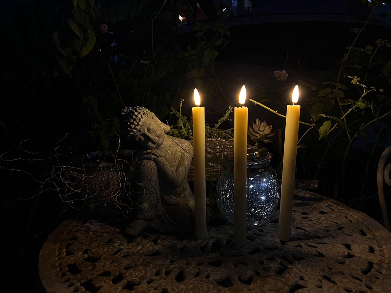 Velas LED sin llama, funciona con pilas, con temporizador automático, vela eléctrica falsa para ventana parpadeante como cera real, vela flotante