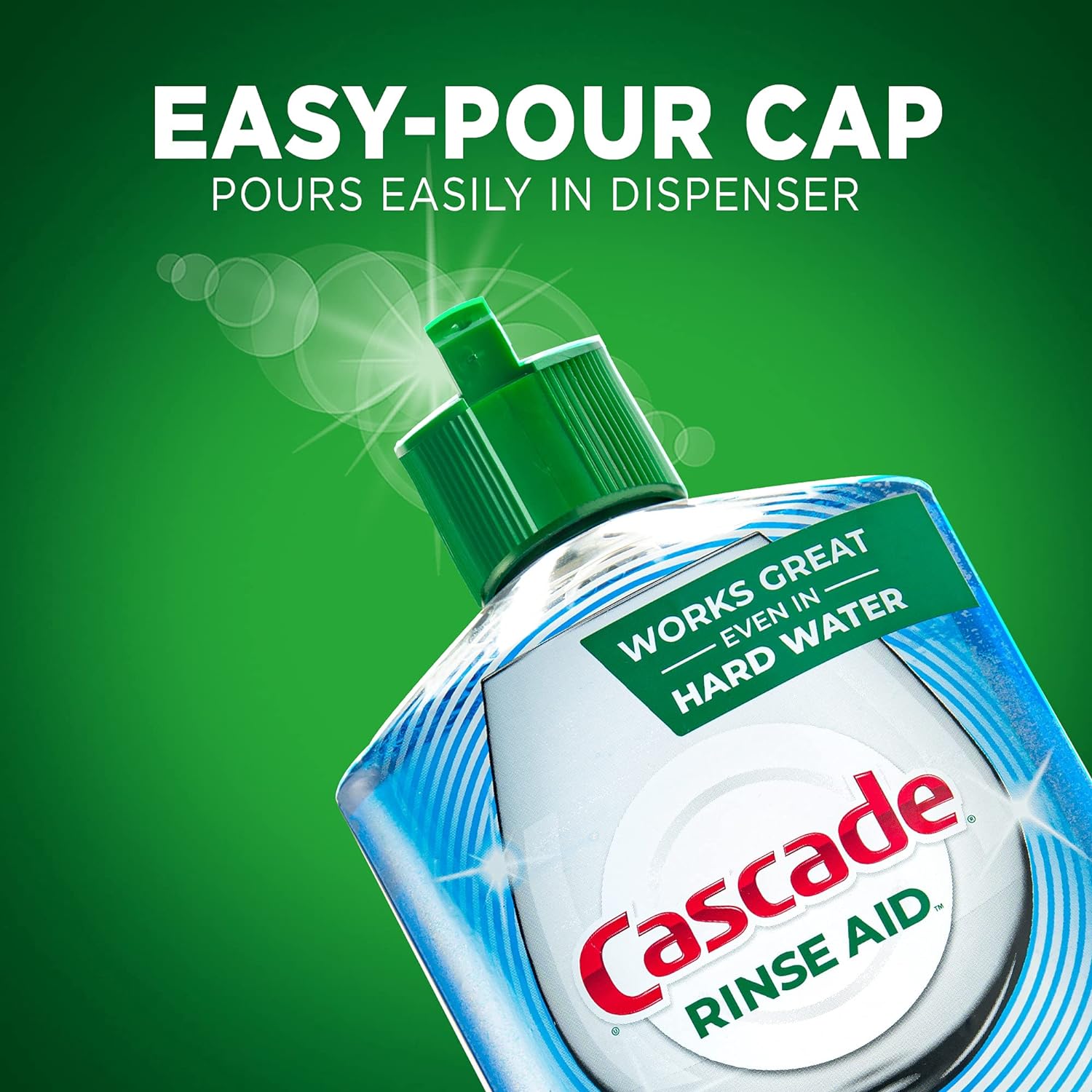 Cascade Rinse Aid Platinum, agente de enjuague para lavavajillas, aroma regular, 30.5 onzas líquidas (paquete de 2)
