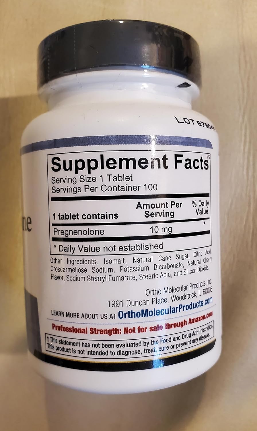 Ortho Molecular Product Pregnenolone — 10 mg – 100 Tabletas (Cantidad de 2)