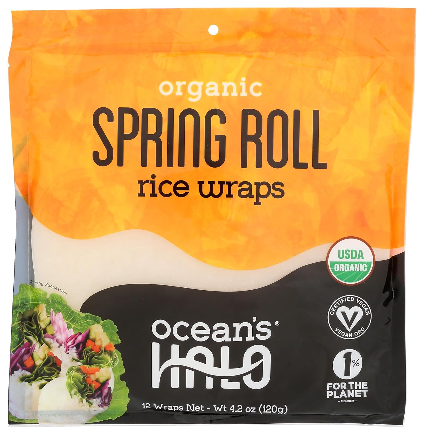 OCEANS HALO – Envolturas de arroz orgánicas Spring Roll, 4.2 onzas