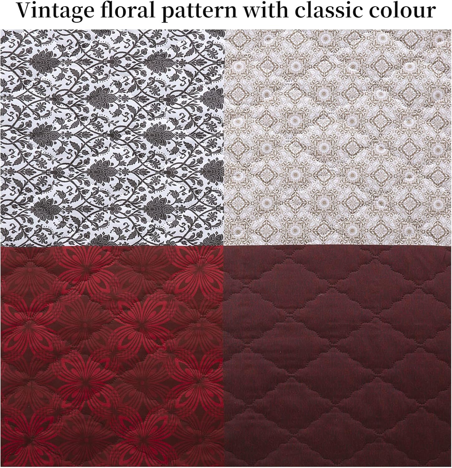 HOMBYS Colcha extragrande de tamaño King de 128 x 120 pulgadas, juego de edredón de 3 piezas, ligero y suave, colcha floral de retazos con fundas