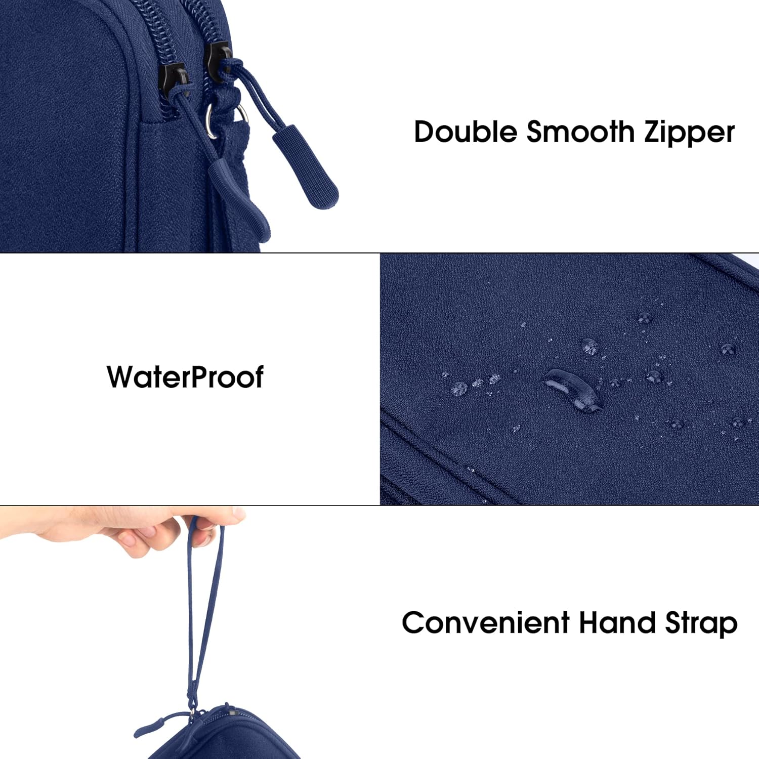 Arae Organizador electrónico, organizador de cables de viaje, bolsa impermeable portátil de doble capa, funda de almacenamiento de accesorios