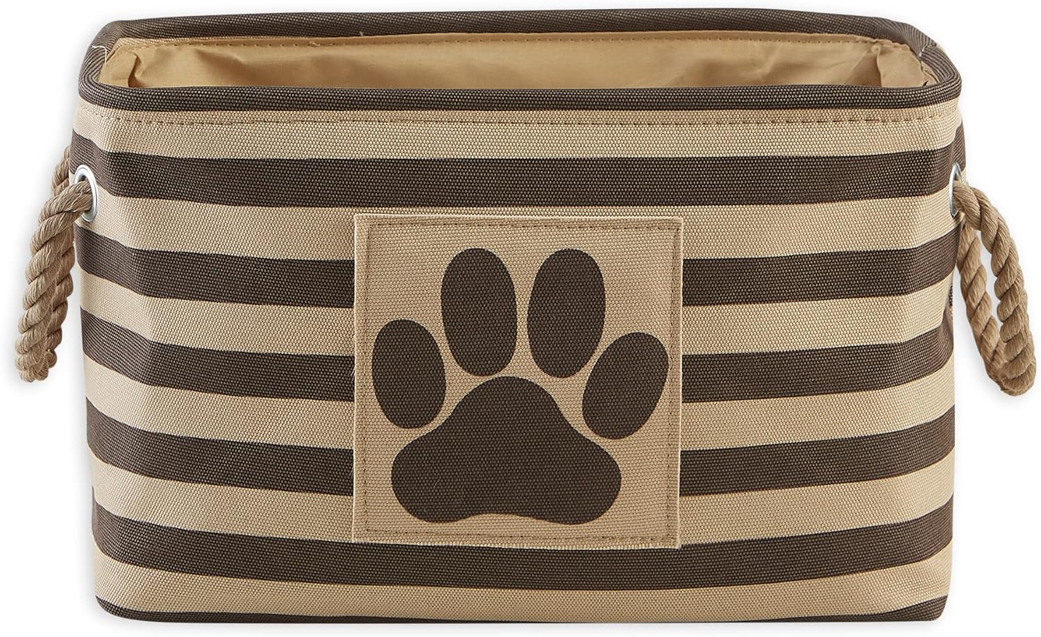 Bone Dry – Colección de almacenamiento para mascotas, canasta a rayas con parche de huella de pata
