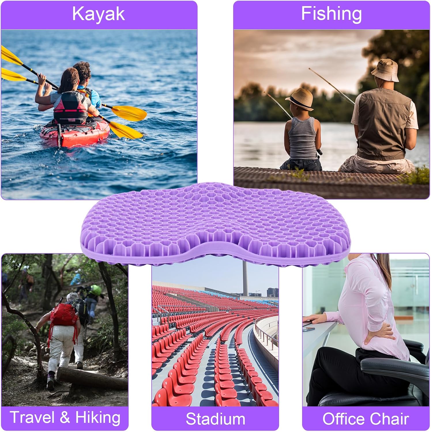 Cojín de asiento de gel para kayak, antideslizante, impermeable, grueso, para sentarse en silla de kayak, accesorios de kayak para kayak de pesca,