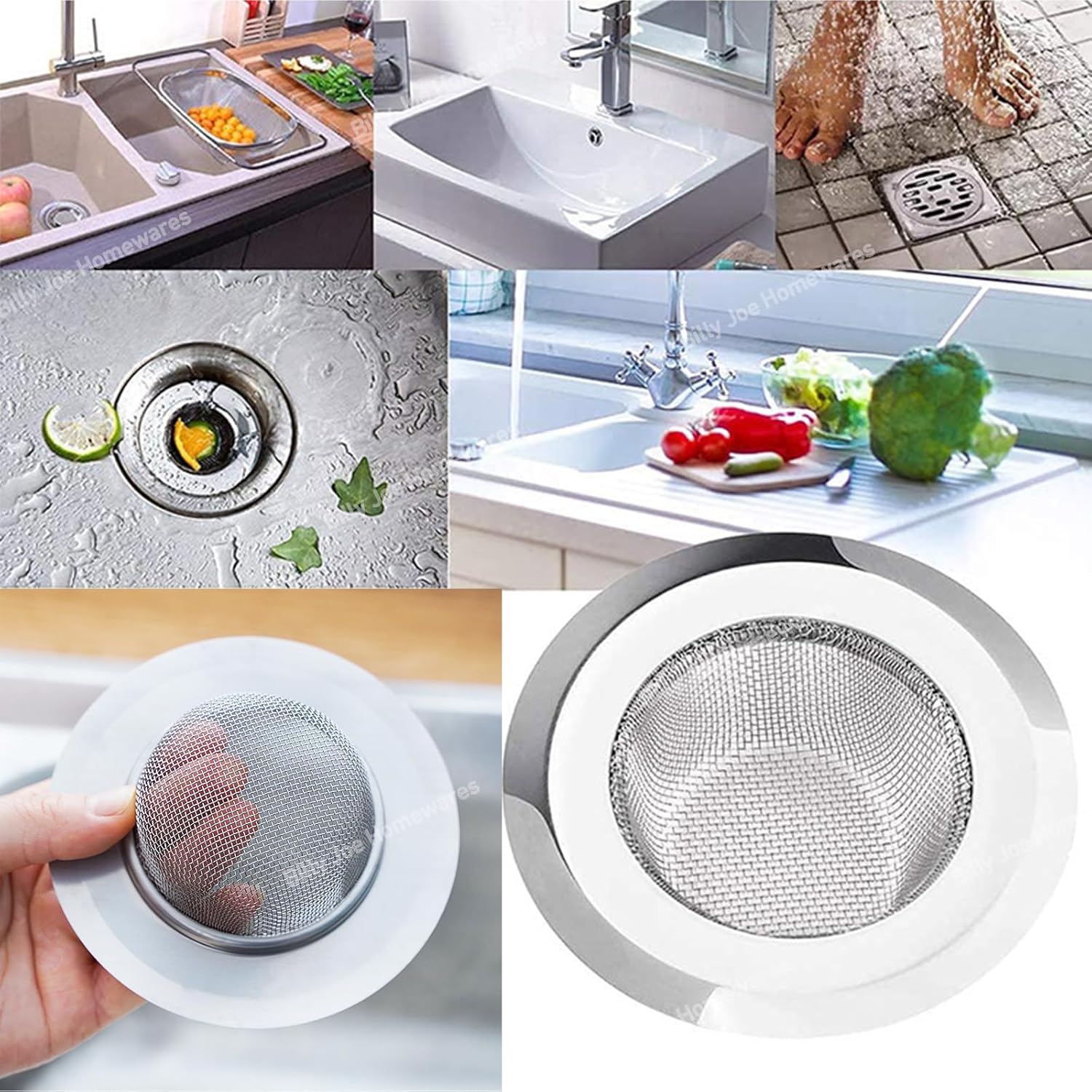 Colador de malla para fregadero de cocina de 4.5 pulgadas, pantalla de drenaje para fregadero de cocina, colador de drenaje de fregadero de 2 piezas